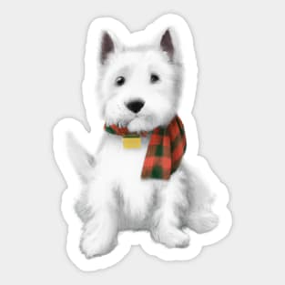 Cute West Highland White Terrier Drawing Sticker